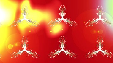 Renkli arka planda izole edilmiş kar tanelerinin düz tasarımı. Kar taneleri arka planda. Kar tanesi süsleme deseni. Kar taneleri deseni. Raster illüstrasyonu.