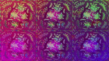 Renkli unsurlarla hareketli arka plan görüntüleri. Çiçekler. Eski model. Bayrak tarzı. Video kaydı. Şablon. Ekran koruyucular ya da reklamlar için karalama. Kusursuz. Döngü.