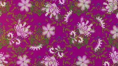 Düz Çiçek Elementleri Tasarımı. Çiçekli çizim şekli. Mor, yeşil ve nötr renklerde çiçekler. Renkli Bahar Teması çizim şablonu.