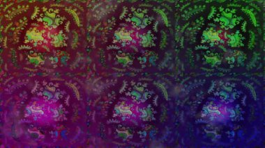 Renkli unsurlarla hareketli arka plan görüntüleri. Çiçekler. Eski model. Bayrak tarzı. Video kaydı. Şablon. Ekran koruyucular ya da reklamlar için karalama. Kusursuz. Döngü.