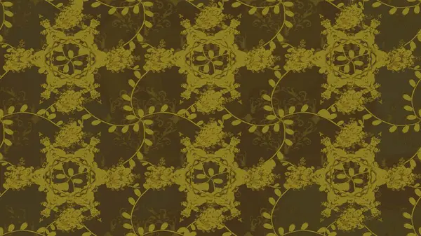 Çiçeklerle suluboya desenli çiçek deseni. Raster illüstrasyonu. Kahverengi, nötr ve yeşil renklerde güzel tekstil..