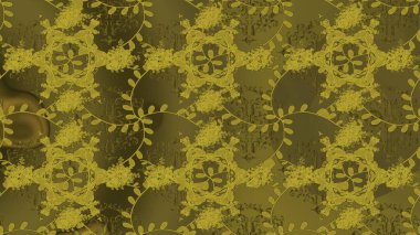 Sulu boya tarzında yeşil, kahverengi ve sarı çiçekli zarif, pürüzsüz desen, tasarım elementleri. Düğün davetiyeleri için çiçek deseni, tebrik kartları, hatıra defteri, baskı, hediye paketi. Düzenlenebilir.
