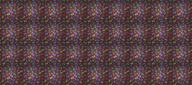 Pano. Renkli arkaplanda ilginç karalamalar olan kusursuz desen. Raster illüstrasyonu. Kelebekler.