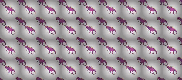 stock image Colored lizard-like dinosaurs for packaging or clothing. Geometric seamless pattern with dinosaurs. Saurischian dinosaurs.