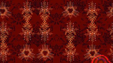 Kış kar taneleri, raster arka plan. Yüzey için tekrarlanan doku, ambalaj kağıdı, kırmızı, siyah ve kahverengi renkler üzerine kar tanesi.