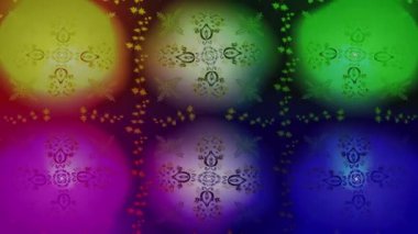 Renkli unsurlarla hareketli arka plan görüntüleri. Eski model. Bayrak tarzı. Video kaydı. Şablon. eşkenar dörtgen, kare.