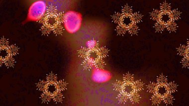 Kar tanesi renkli desen. Snowflakes desen. Raster kar taneleri arka plan. Renk arka plan üzerinde izole soyut kar taneleri ile düz tasarım. Raster illüstrasyon.