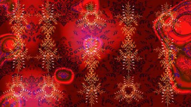 Lace Snowflakes 'in etnik kökü. Raster illüstrasyonu. Stilize Çiçekler. Mandalas 'ın dekoratif dokusu. Kumaş veya Duvar Kağıdı Tasarımı. Tekstil için Lacy Fashion Print. Halk Biçimi.