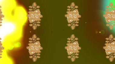 Kar tanesi süsü Raster illüstrasyonu. Altın renkte kar tanesi süsü. Kar taneleri izole edildi. Güzel süs eşyası..