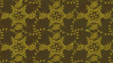 Çiçeklerle kusursuz desen. Suluboya çizimi. El çizimi. Kahverengi, nötr ve yeşil renkte çiçekler.