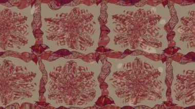 Renkli unsurlarla hareketli arka plan görüntüleri. Çiçekler. Eski model. Bayrak tarzı. Video kaydı. Şablon.