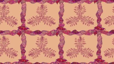 Renkli unsurlarla hareketli arka plan görüntüleri. Çiçekler. Eski model. Bayrak tarzı. Video kaydı. Şablon.