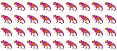 Dinozorlu Pano. Renkli kertenkele benzeri dinozorlar paketleme ya da giydirme için. Saurischian dinozorları.