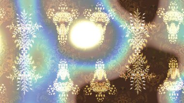 Bej, nötr ve kahverengi, bej, nötr, kahverengi. 1950-1960 motifleri. El çizimi çiçek unsurları olan soyut çizim raster deseni. Çiçekli ipek eşarp. Retro tekstil tasarım koleksiyonu