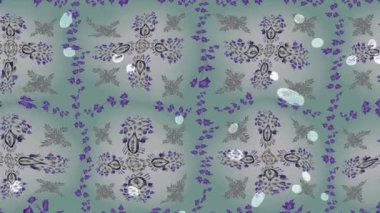 Renkli unsurlarla hareketli arka plan görüntüleri. Çiçekler. Eski model. Bayrak tarzı. Video kaydı. Şablon.