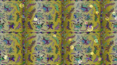 Renkli unsurlarla hareketli arka plan görüntüleri. Çiçekler. Eski model. Bayrak tarzı. Video kaydı. Şablon.