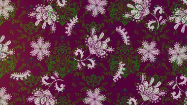 Düz Çiçek Elementleri Tasarımı. Renkli Bahar Teması eskiz kalıbı. Raster illüstrasyonundaki çiçek desenli çizim. Süslü kumaş deseni.