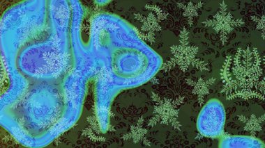 Kar taneleri tasarımı. Son moda kar taneleri ve elementler onun kartlarını gösteriyor. Retro tarzı doku, soyut kış elementleri. Muhteşem tasarım posteri, kapak, yeşil, mavi ve gri renkli kart tasarımı.