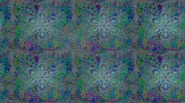 Raster illüstrasyonunda kusursuz çiçek deseni. Süslü kumaş deseni. Renkli Bahar Temalı Kusursuz Arkaplan. Düz Çiçek Elementleri Tasarımı.