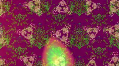 Renkli unsurlarla hareketli arka plan görüntüleri. Çiçekler. Eski model. Bayrak tarzı. Video kaydı. Şablon.