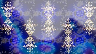 Renk arka plan üzerinde izole soyut kar taneleri ile düz tasarım. Raster kar taneleri arka plan. Raster resim. Snowflakes desen. Kar tanesi renkli desen.