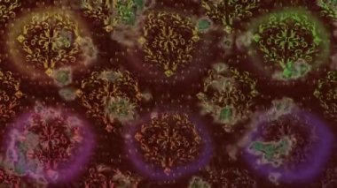 Renkli unsurlarla hareketli arka plan görüntüleri. Çiçekler. Eski model. Bayrak tarzı. Video kaydı. Şablon.