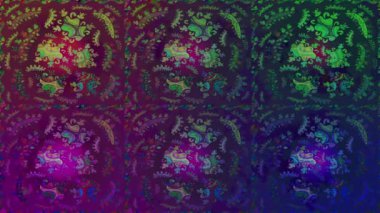 Renkli unsurlarla hareketli arka plan görüntüleri. Çiçekler. Eski model. Bayrak tarzı. Video kaydı. Şablon.