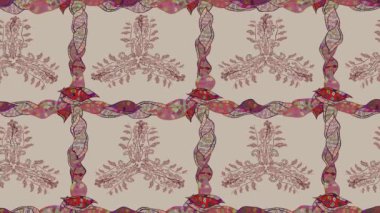 Renkli unsurlarla hareketli arka plan görüntüleri. Çiçekler. Eski model. Bayrak tarzı. Video kaydı. Şablon.