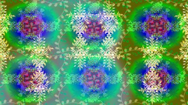 Yetişkin sanat terapisi için kış boyama sayfaları. El yapımı stres önleyici kar tanesi. Raster illüstrasyonu. Kapak, poster, tişört ya da dövme için şablon.