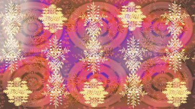 Kar Tanesi Mozaik ikonu. Pembe, kahverengi ve bej renkli kar tanesi tabelası. Düz dizayn. Sembol kışı, donmuş, Noel, yeni yıl tatili. Grafiksel element dekorasyonu. Raster illüstrasyonu.