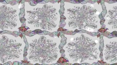 Renkli unsurlarla hareketli arka plan görüntüleri. Çiçekler. Eski model. Bayrak tarzı. Video kaydı. Şablon.