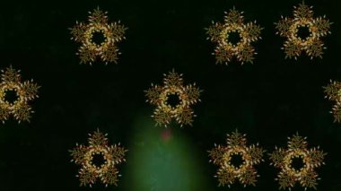 Renkli unsurlarla hareketli arka plan görüntüleri. Çiçekler. Eski model. Bayrak tarzı. Altın, altın. Video kaydı. Şablon.