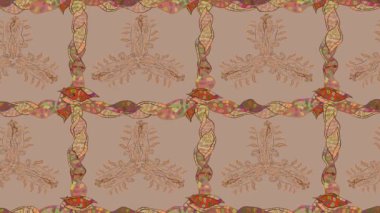 Renkli unsurlarla hareketli arka plan görüntüleri. Çiçekler. Eski model. Bayrak tarzı. Video kaydı. Şablon. Döngü. Kusursuz..