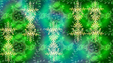 Düz renkli arka plan üzerinde izole kar taneleri tasarımı. Kar taneleri arka plan. Raster resim. Snowflakes desen. Kar tanesi dekoratif desen.