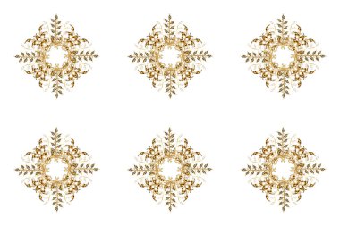 Kar tanelerinin soyut arkaplanı olan şirin bir Noel arkaplanı. Renkler. Noel ve yeni yıl moda baskıları için tatil tasarımı. Altın kar taneleri.