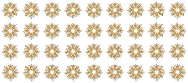 Kar Tanesi Simgesi. Altın renklerde izole kar taneleri.