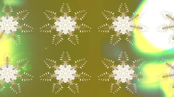 stock image Snowflakes, snowfall. Beautiful raster golden snowflakes isolated on a colorful background. Falling Christmas stylized snowflakes. Illustration.