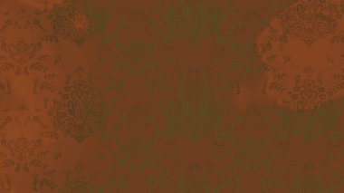 Kahverengi ve yeşil renklerde çiçeklerle çizilmiş çiçek deseni. Çiçekler suluboya tarzında kahverengi ve yeşil renklerde.