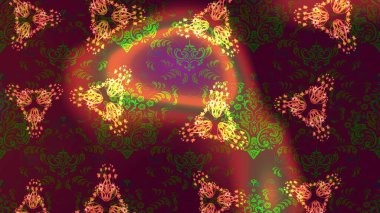 Klasik çiçek tasarımı elementleri. Kahverengi, kırmızı ve mor kıvırcık çiçekler kahverengi, kırmızı ve mor renklerde şekillenir. Raster illüstrasyonu.