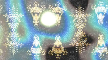 Düz yatıyordu. Gri, mavi ve nötr renklerde kar tanelerinden oluşan kış deseni. Kış konsepti Raster illüstrasyonu.