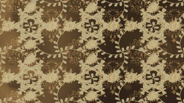 Raster illüstrasyonunda kusursuz çiçek deseni. Çiçekler suluboya tarzında kahverengi, bej ve nötr renklerde.