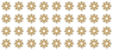 Kar taneleri altın renklerde izole edilmiş. Kar Tanesi Simgesi.