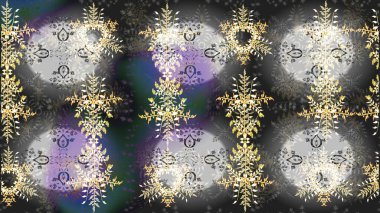 Renkli arka planda izole tatlı kar taneleri. Yuvarlak raster kar tanesi. Raster illüstrasyonu. Güzel kar tanesi. Soyut kış grisi, nötr ve kahverengi süs.