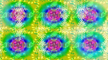 Raster illüstrasyonu. Kar taneleri ve raster arkaplanlı Noel karalaması deseni.