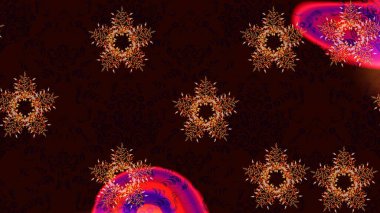 Siyah, kahverengi ve kırmızı kar tanelerinden izole edilmiş. Güzel bir kış süsü. Renkli kar taneleri Raster illüstrasyonu.