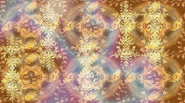 Bej, kahverengi ve nötr renklerde kar tanesi süsü. Kar tanesi süsü Raster illüstrasyonu. Güzel süs eşyası. Kar taneleri izole edildi.