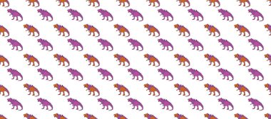 Renkli kertenkele benzeri dinozorlar paketleme ya da giydirme için. Saurischian dinozorları. Dinozorlarla geometrik, pürüzsüz desen.