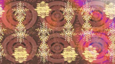 Kahverengi, pembe ve bej renkli kar taneleri. Raster Noel soyut renkli arka plan ve tatlı kar tanesi. Raster illüstrasyonu.