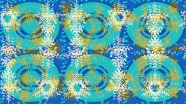 Renkli çizim kalıbı. Çiçek arkaplan. Çiçek duvar kâğıdı. Raster illüstrasyonu. Mavi, nötr ve yeşil renklerde şirin tekstil.