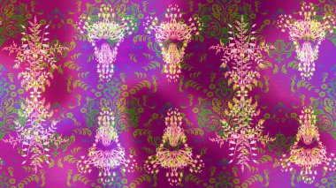 Çiçekli yaz çiçekleri. Küçük çiçekte güzel bir desen. Küçük renkli çiçekler. Moda baskıları için zarif bir şablon. Motley illüstrasyonu. Çizim.